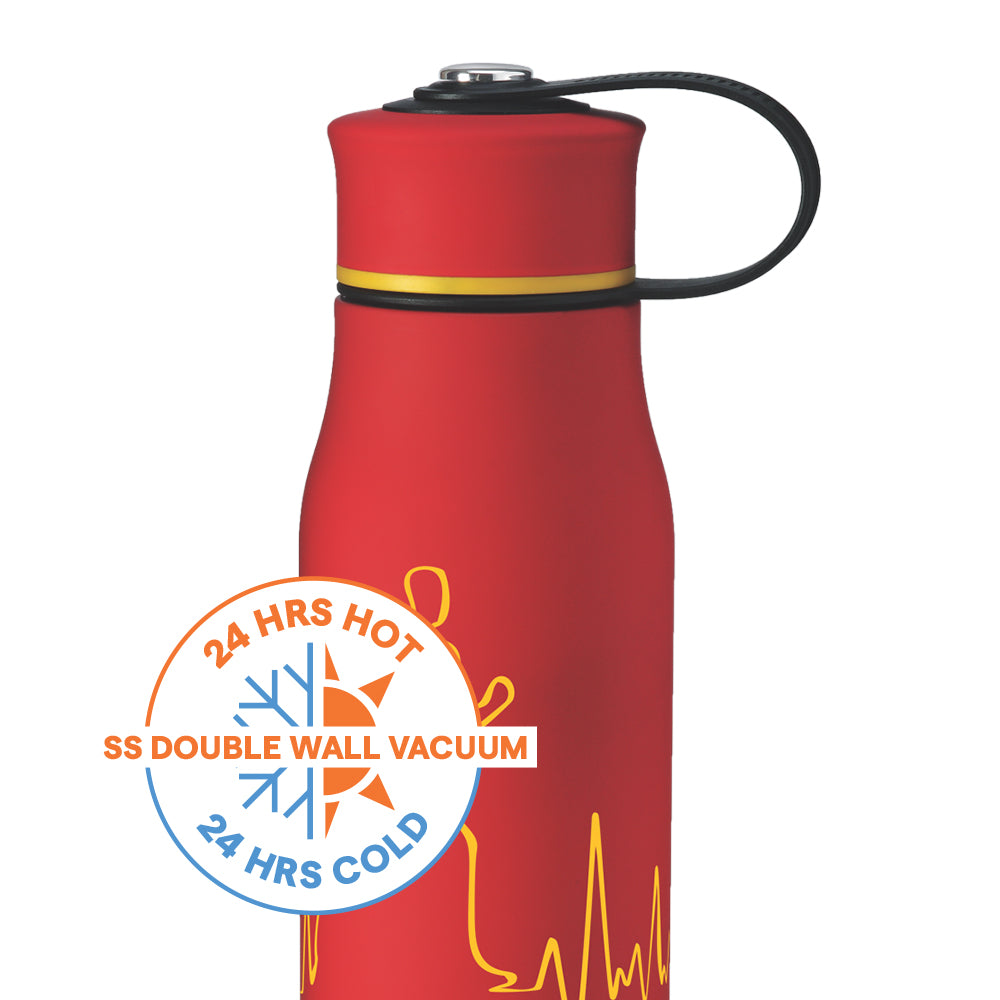 Active Vaccum Insulated Bottle, Red