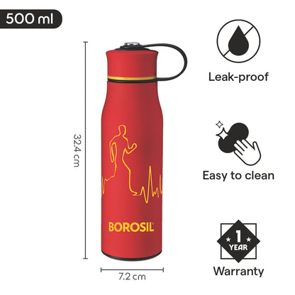 Active Vaccum Insulated Bottle, Red