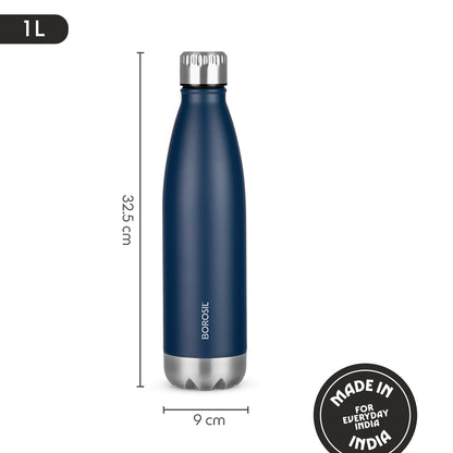 Personalised Bolt Double Wall Bottle, Blue