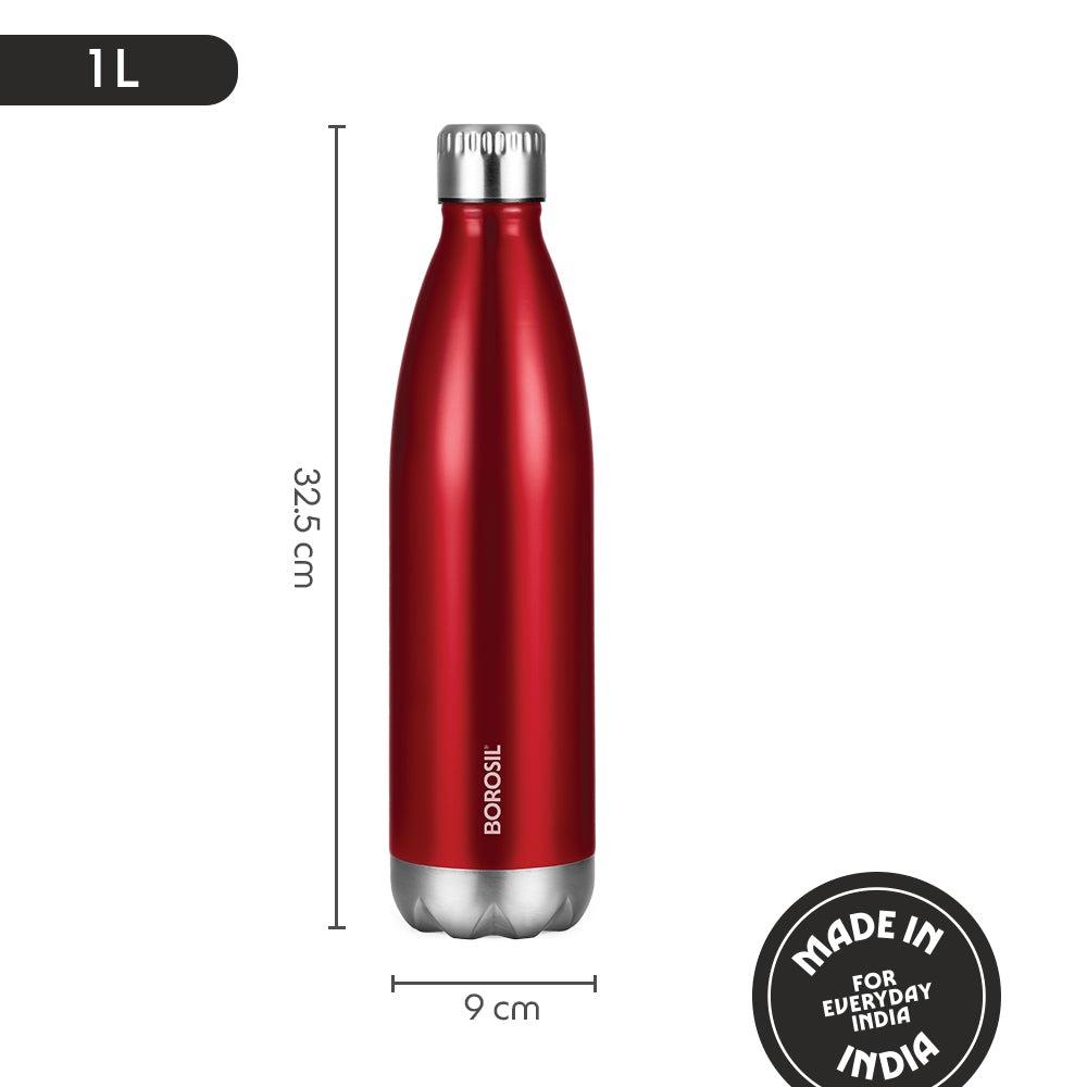 Bolt Trans Vacuum Insulated Bottle, Red