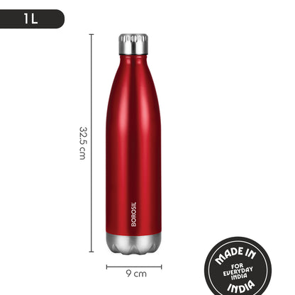 Bolt Trans Vacuum Insulated Bottle, Red