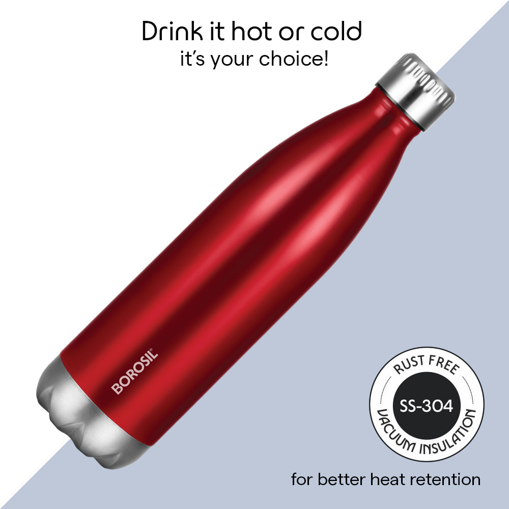 Bolt Trans Vacuum Insulated Bottle, Red