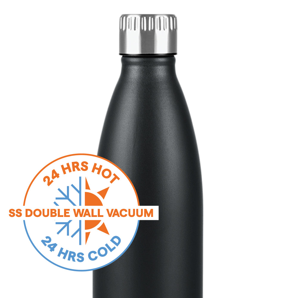 Borosil Bolt Insulated Bottle 500 ml, Matte Black