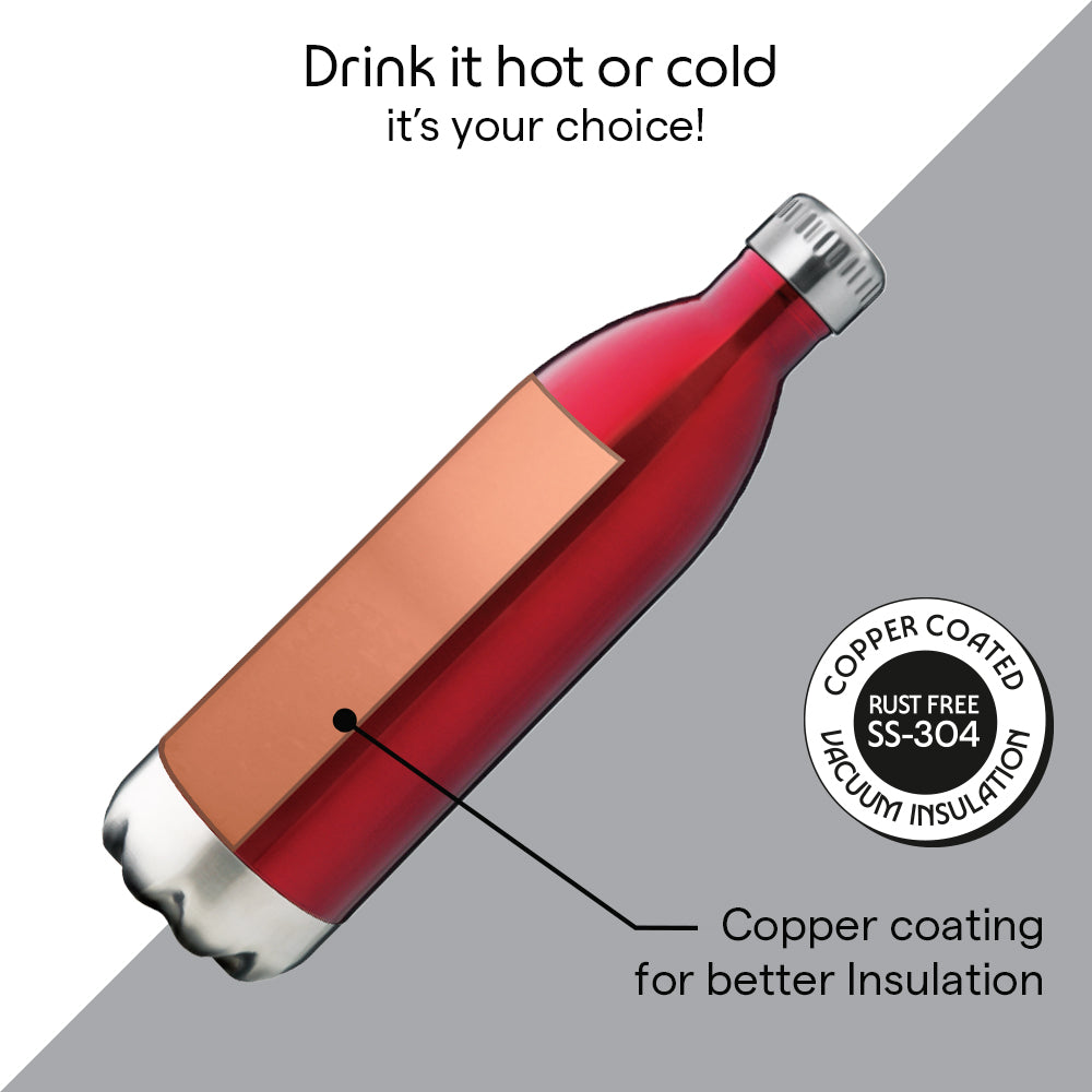 Bolt Trans Vacuum Insulated Bottle, Red