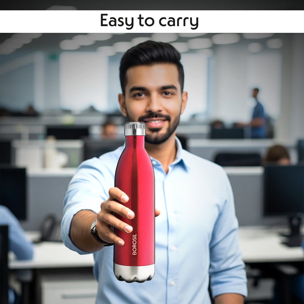 Bolt Trans Vacuum Insulated Bottle, Red