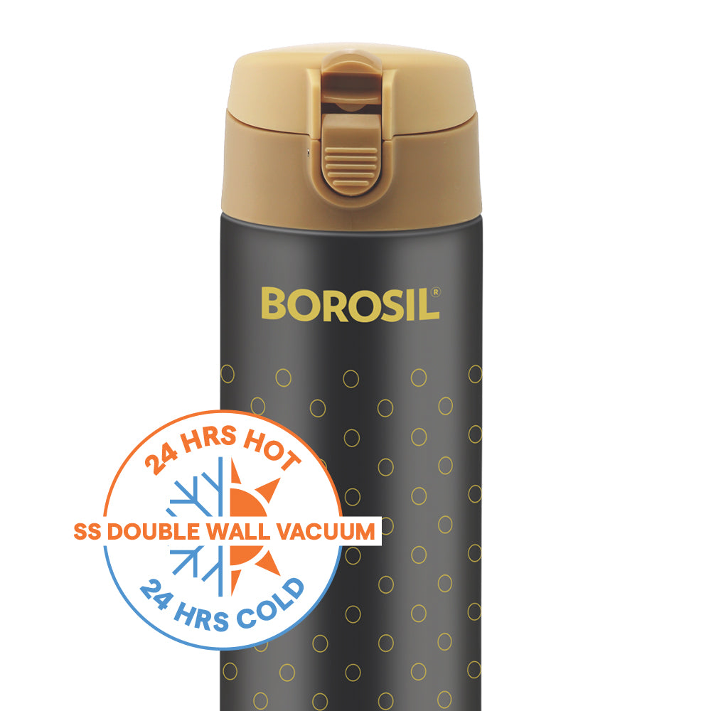 Polka Vaccum Insulated Bottle, Black