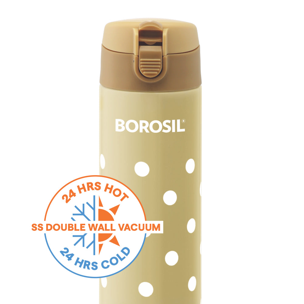 Polka Vacuum Insulated Bottle, Beige