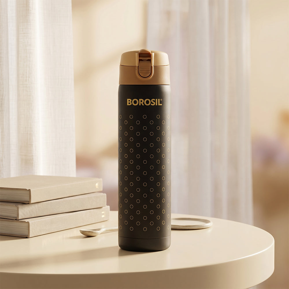 Polka Vaccum Insulated Bottle, Black