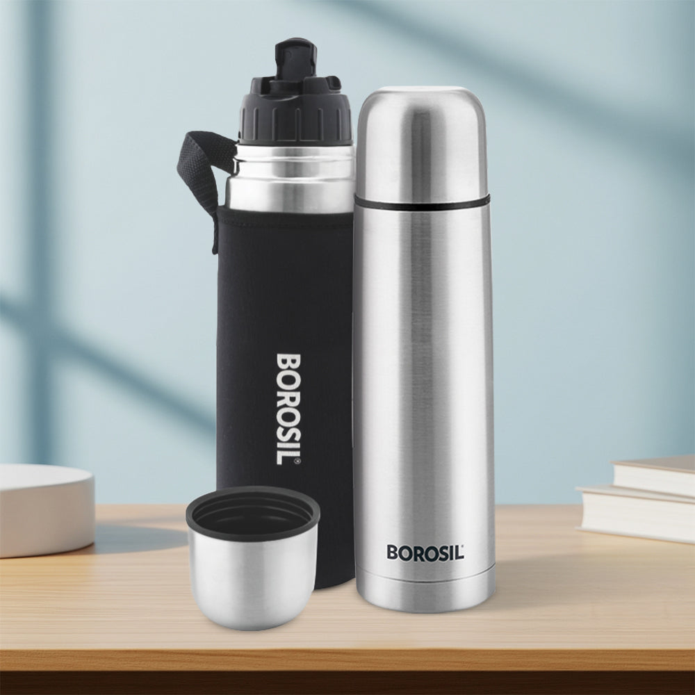 Borosil Thermo Flask, Black-CP