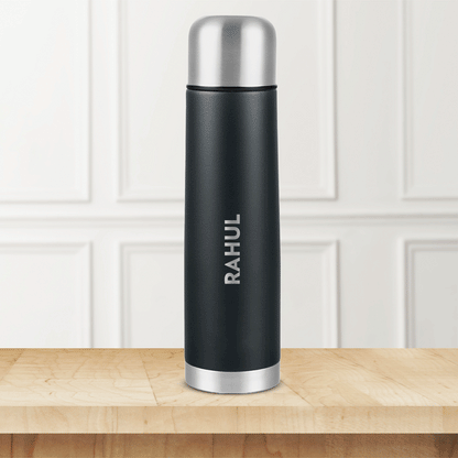 Personalised Thermo Vacuum Insulated Bottle, Matte Black