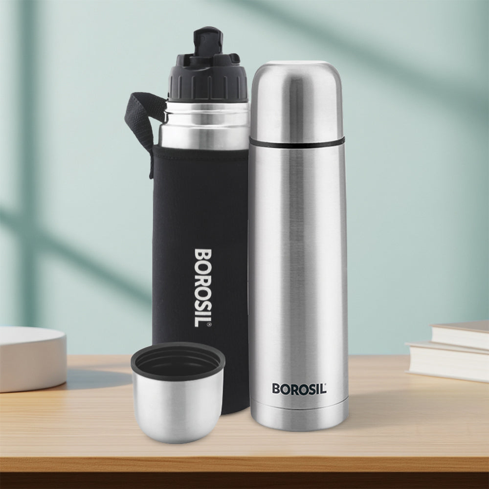 Borosil Thermo Flask, Black-CP