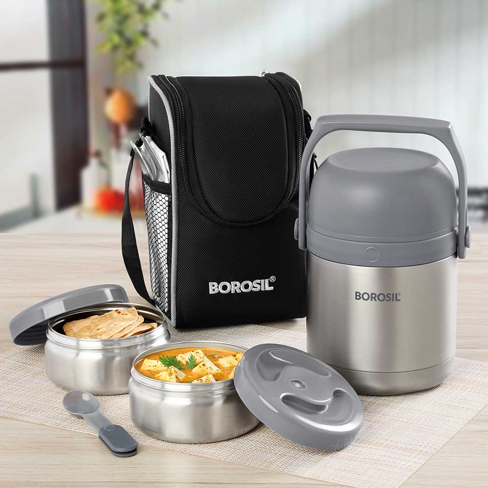 Borosil Hot n Fresh Lunchbox, 2 container