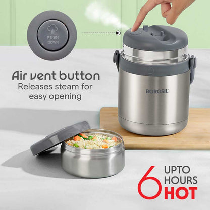 Hot n Fresh Round Stainless Steel Lunchbox