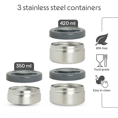 Personalised Hot n Fresh Round Stainless Steel Lunchbox