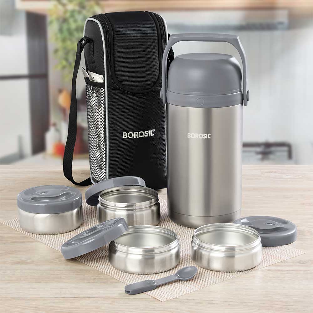 Borosil Hot n Fresh Lunchbox, 4 Containers, Personalised