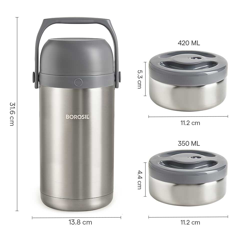 Borosil Hot n Fresh Lunchbox, 4 Containers, Personalised