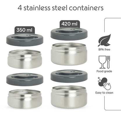 Hot n Fresh Round Stainless Steel Lunchbox