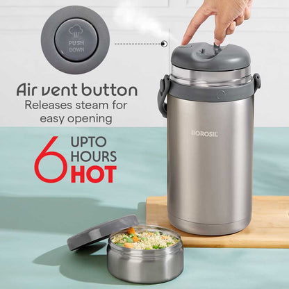 Hot n Fresh Round Stainless Steel Lunchbox