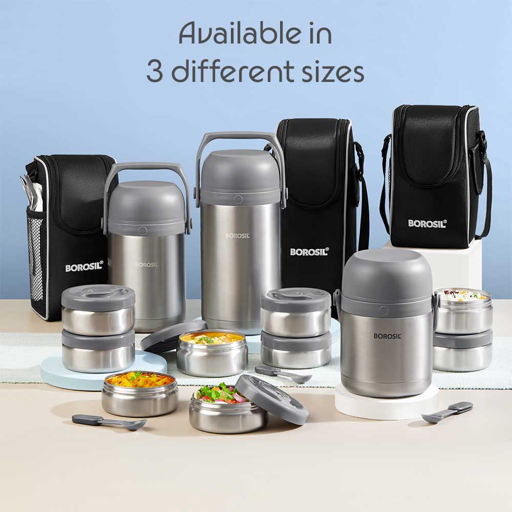 Borosil Hot n Fresh Lunchbox, 4 Containers, Personalised