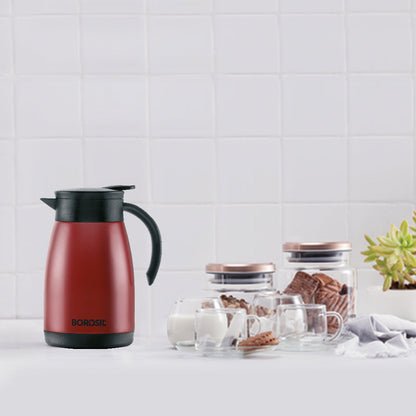 Borosil Insulated Tea Pot, Red, 1.5L