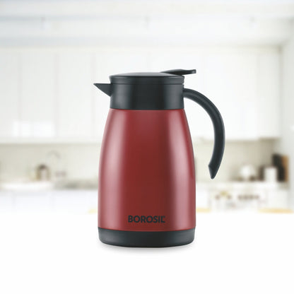 Borosil Insulated Tea Pot, Red, 1.5L