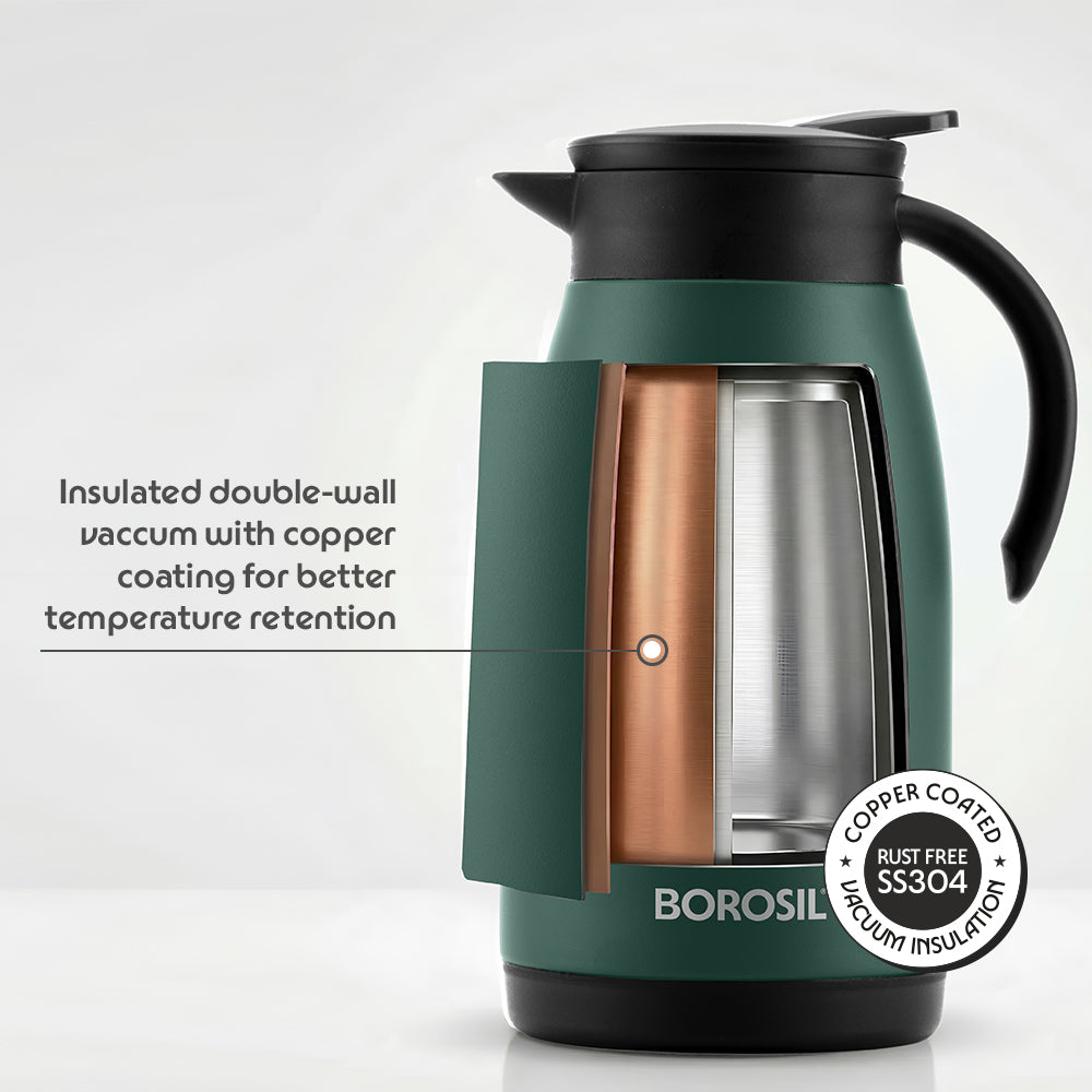 Vaccum Insulated Teapot, Olive
