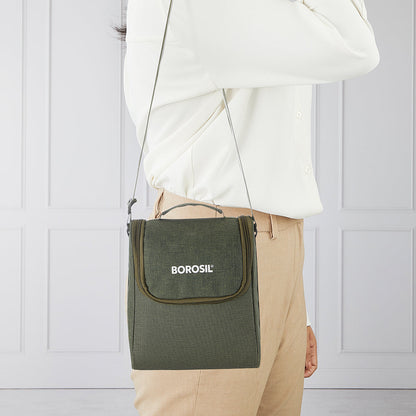 Glory Round Lunchbox with Stainless Steel Bottle, Green