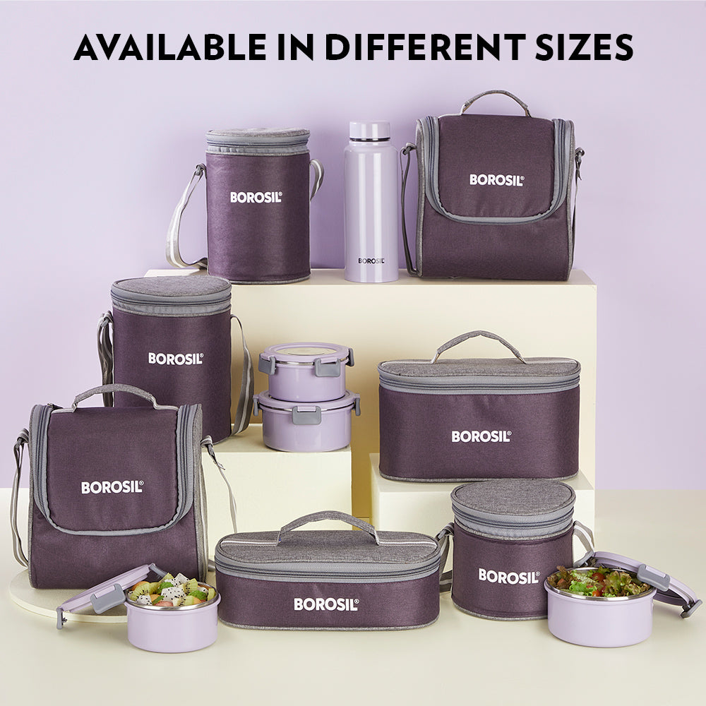 Borosil Glory Lavender Lunchbox, Set of 2, Tall