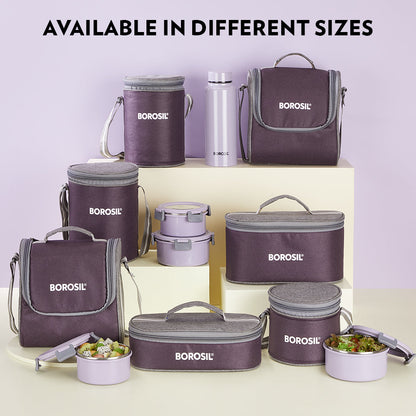Glory Round Lunchbox with Stainless Steel Bottle, Lavender
