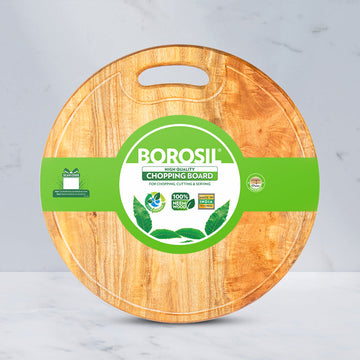 Borosil Wooden Round Chopping Board, 33 cm Dia
