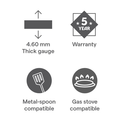 Hard Anodized Concave Tawa, 22 cm