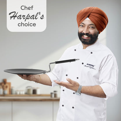 Hard Anodized Concave Tawa, 22 cm