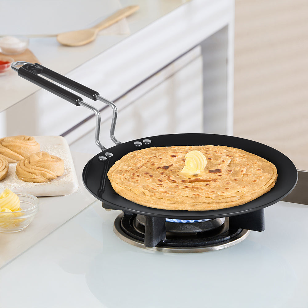 Hard Anodized Concave Tawa, 25 cm