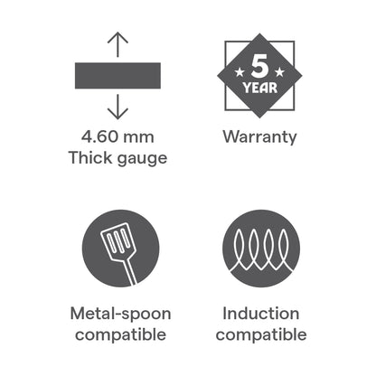 Hard Anodized Induction Base Fry Pan W Glass Lid, 22 cm / 1.5L