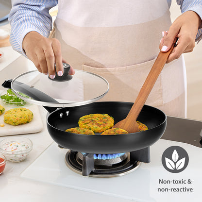 Hard Anodized Induction Base Fry Pan W Glass Lid, 26 cm / 2L
