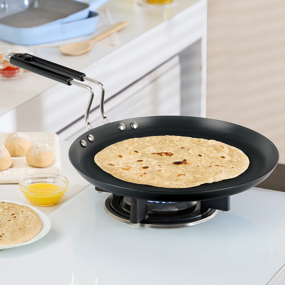Hard Anodized Induction Base Flat Tawa, 30 cm