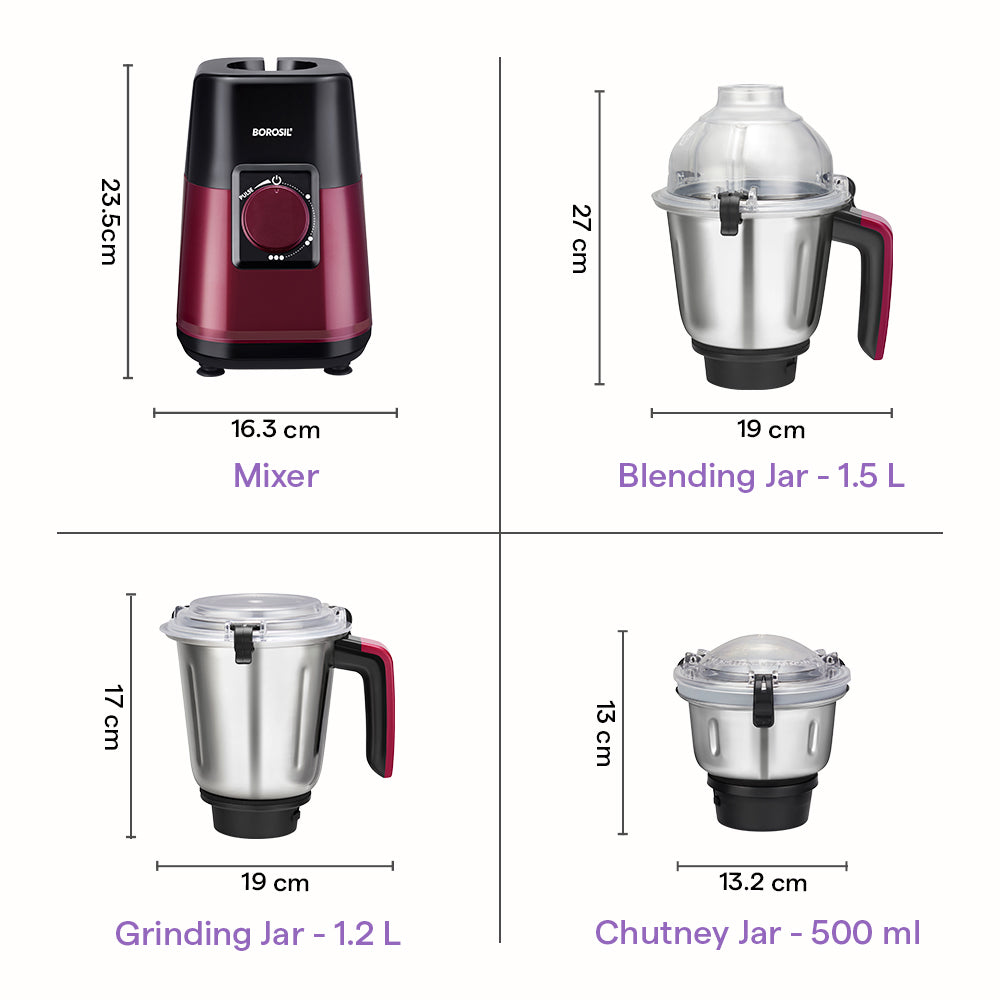 Premia Mixer Grinder with 3 SS Jars