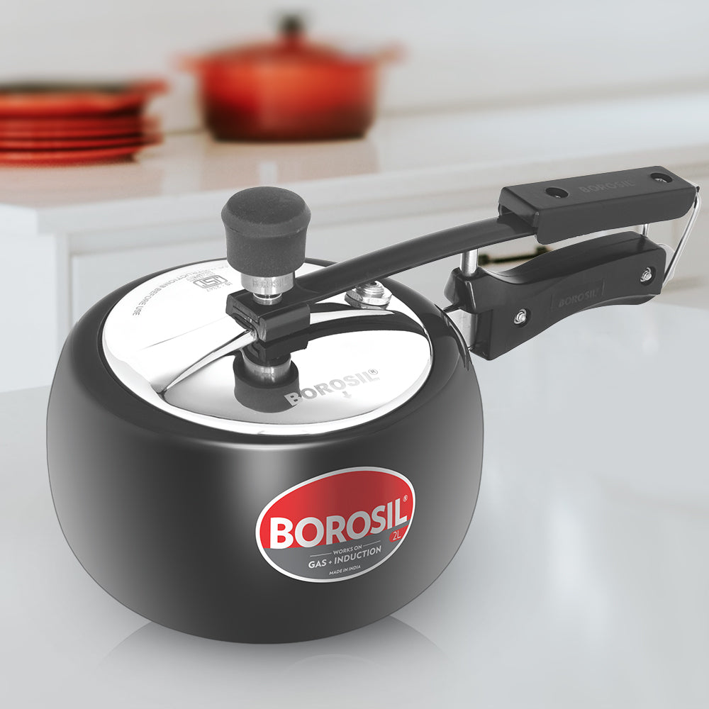Borosil Pronto Hard Anodised Pressure Cooker, 2L