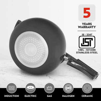 Borosil Pronto Hard Anodised Pressure Cooker, 5L