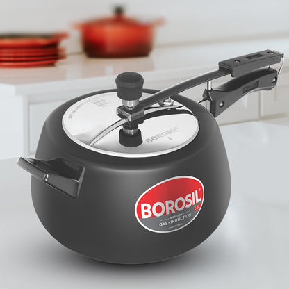 Borosil Pronto Hard Anodised Pressure Cooker, 6.5L