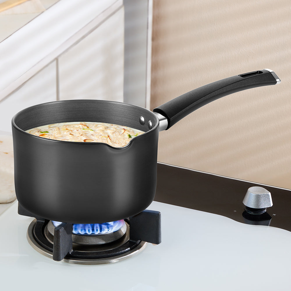 Hard Anodized Induction Base Spout Sauce Pan, 16 cm / 2L