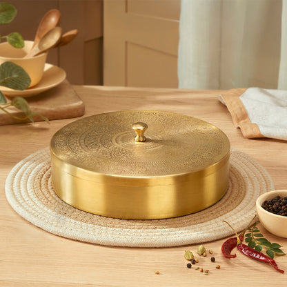 Brass Spice Box with Matte Etching Finish