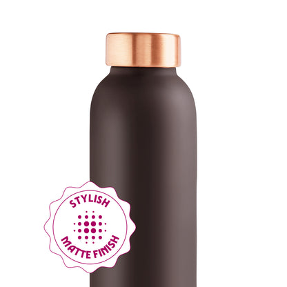 ECO Colour Copper Bottle & Glass Set, Brown