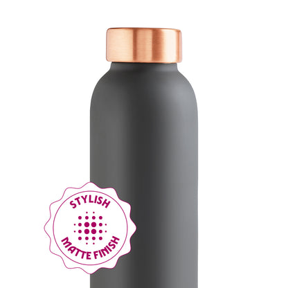 Borosil ECO Colour Copper Bottle & Glass Set, Gray