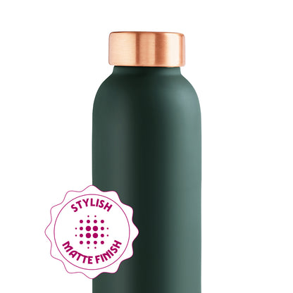 Borosil ECO Colour Copper Bottle & Glass Set, Green