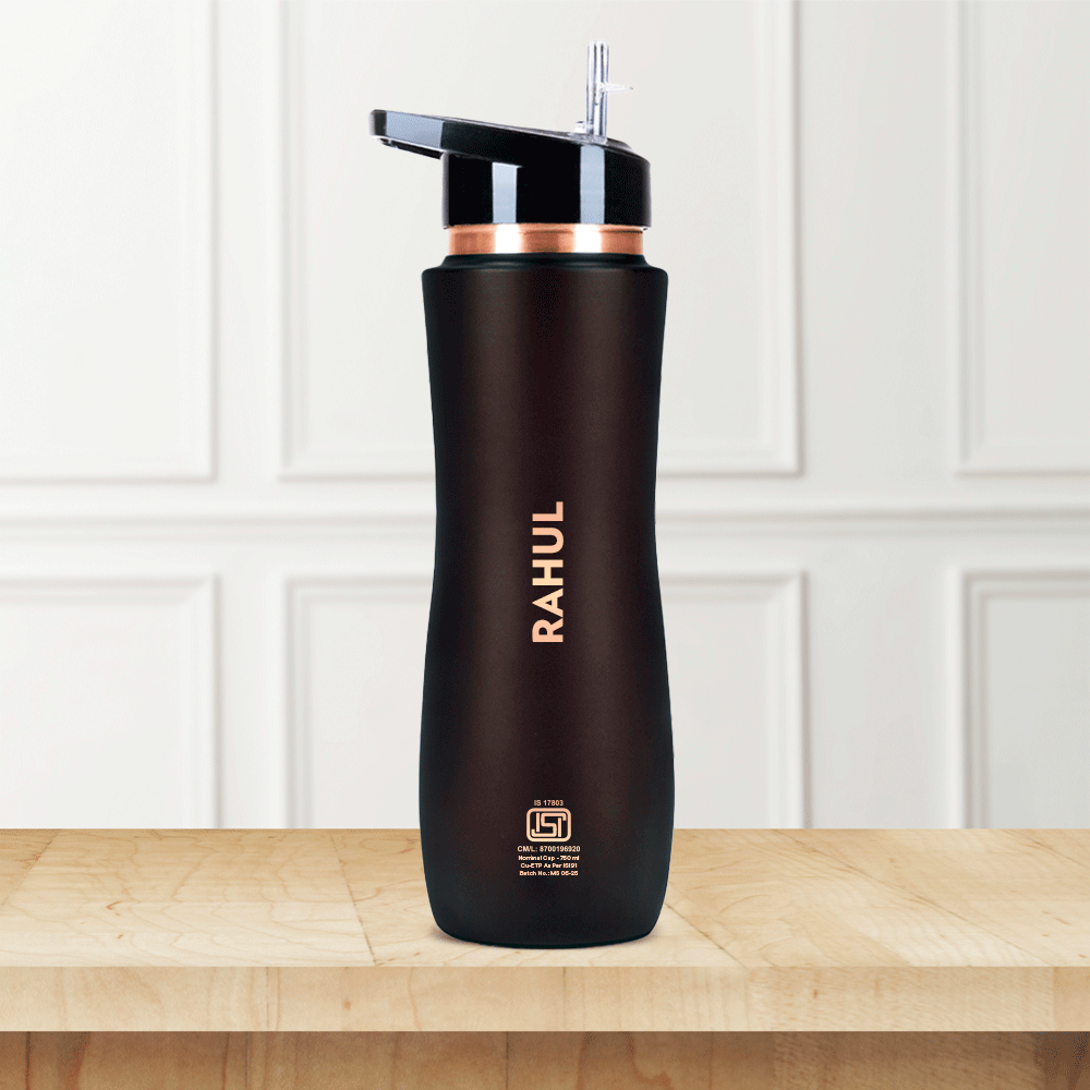 Borosil Sipper Copper Bottle, Brown, 750 ml, Personalised