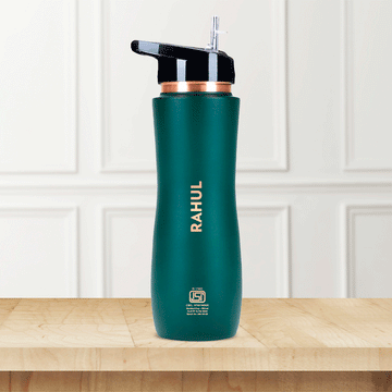 Borosil Sipper Copper Bottle, Green, 750ml, Personalised