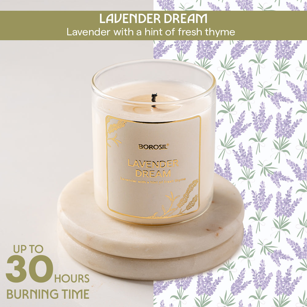 Borosil Lavender Dream Soy Wax Candle