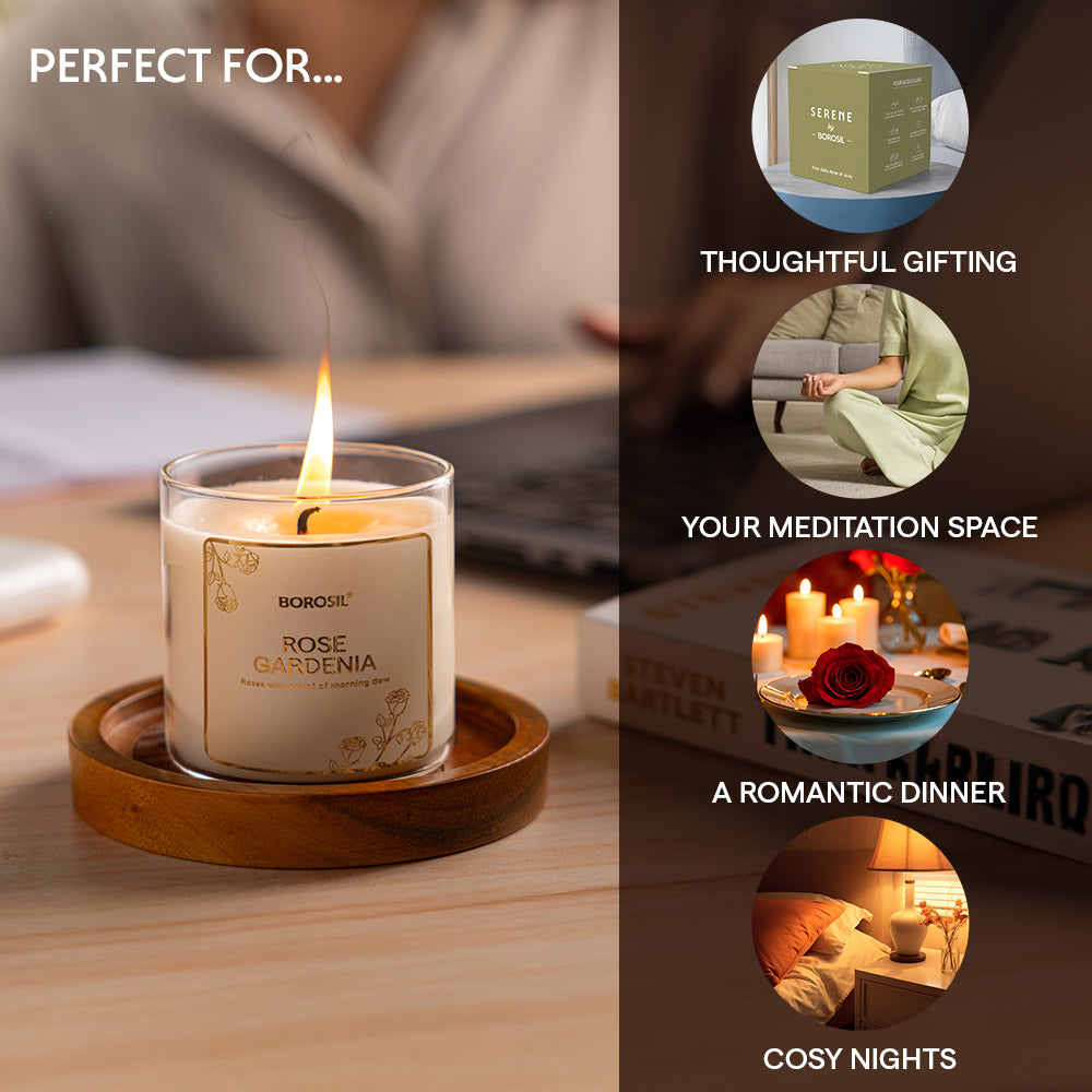 Borosil Rose Gardenia Soy Wax Candle