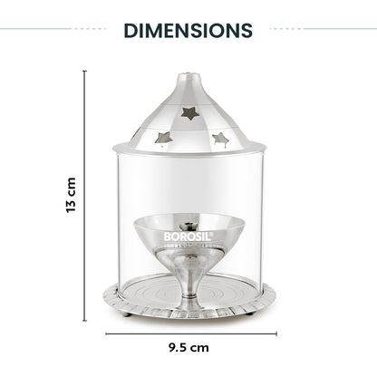Borosil Akhand Diya, Nickel, Medium